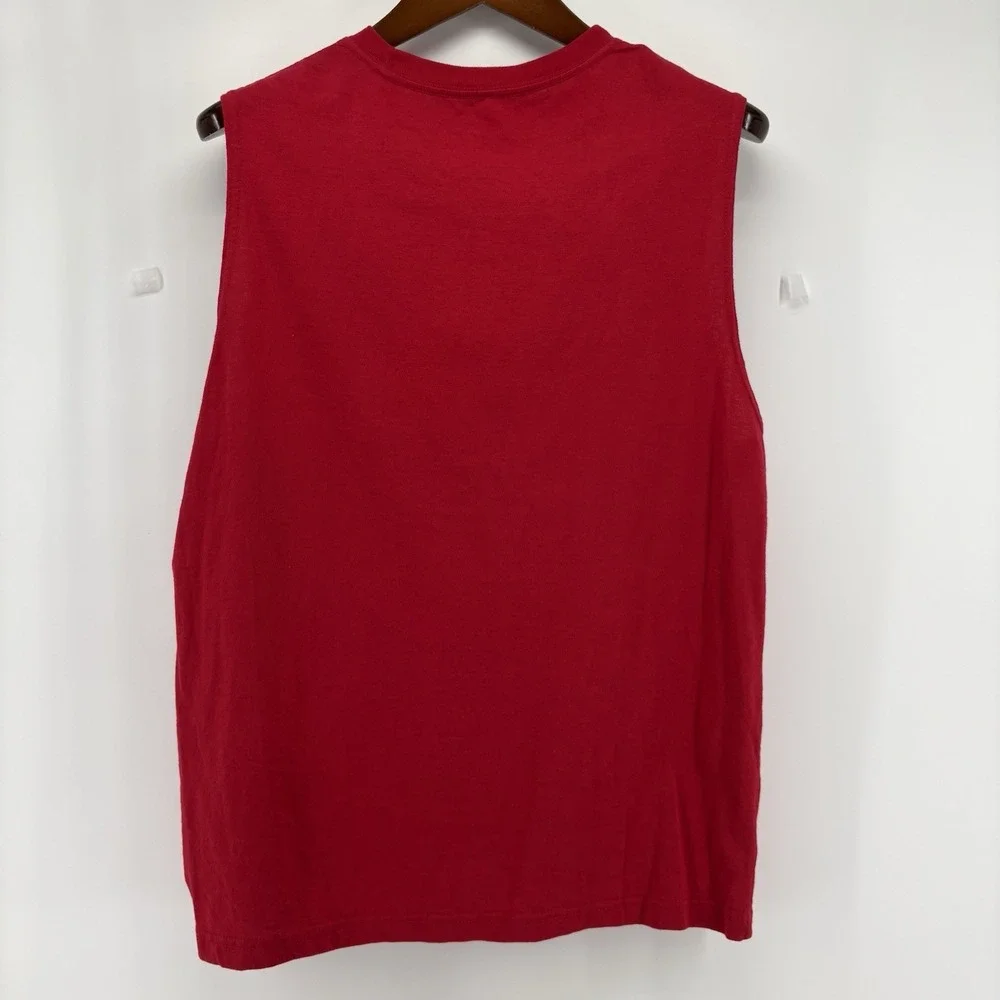 American Rider Powered by Freedom Mens T Shirt SZ Medium Sleeveless Cotton Red